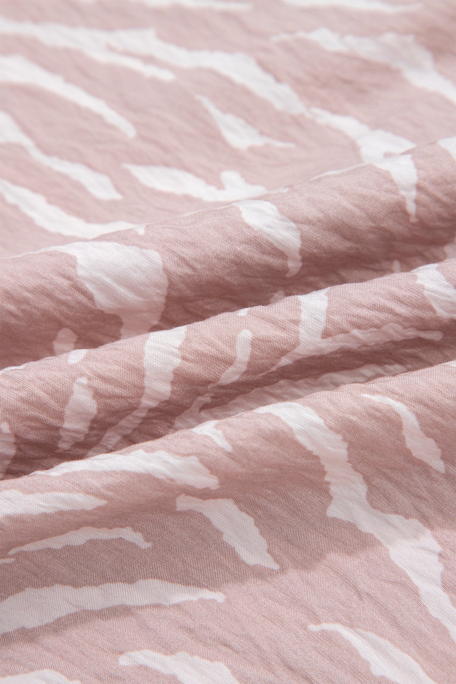 Khaki Abstract Print Cuffed Short Sleeve Loose Top Short Set