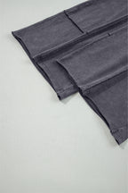 Flower Patch Mineral Washed Terry Knit Cropped Wide Leg Pants