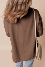 Corduroy Flap Pocket Button Up Shacket