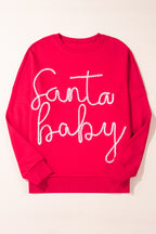 Fiery Red Christmas Santa Baby Tinsel Graphic Sweatshirt