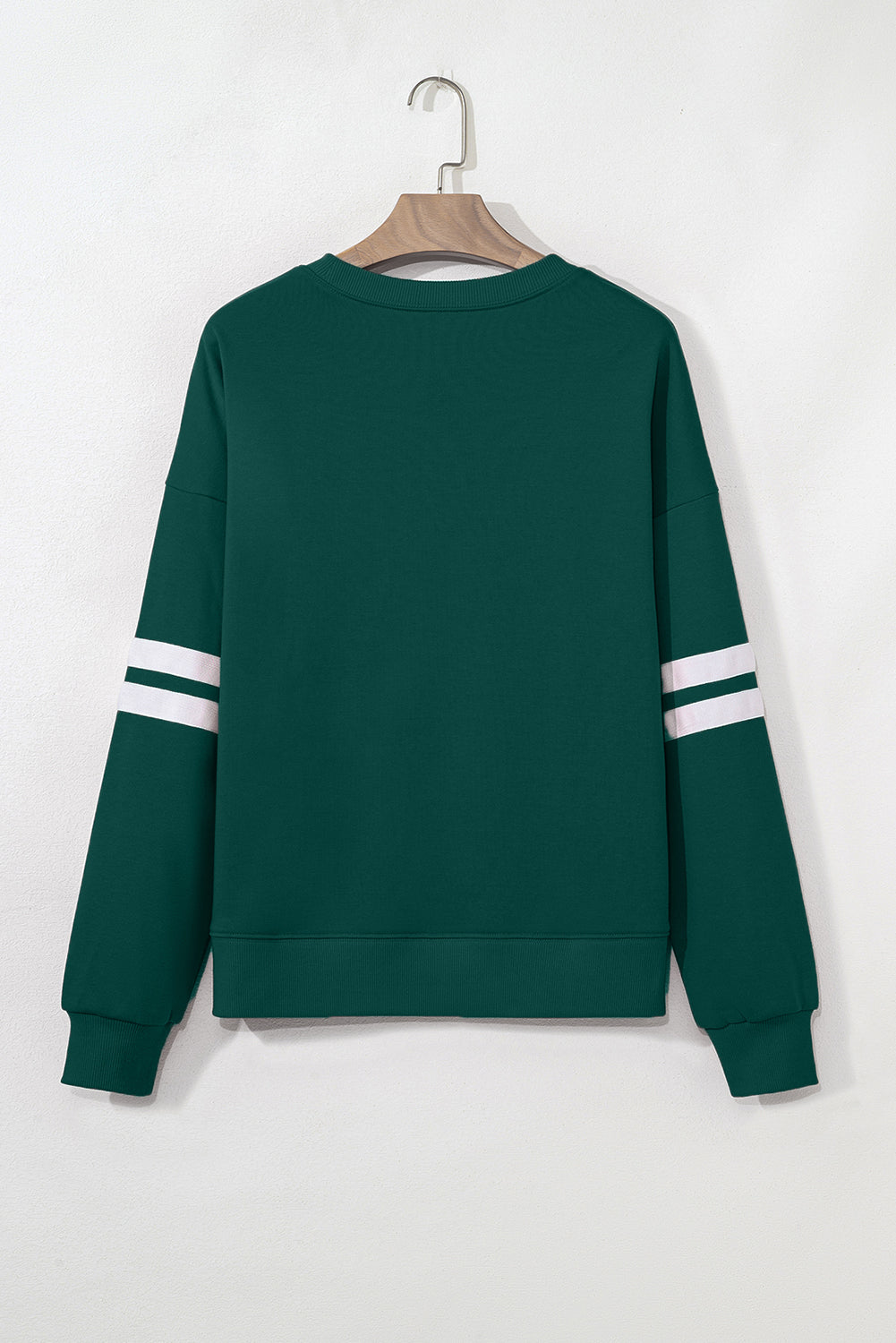 Tillandsia Purple Varsity Striped Detail Drop Shoulder Oversized Sweatshirt