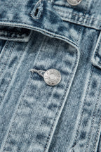 Myosotis Button Flap Pocket Frayed Detail Denim Vest