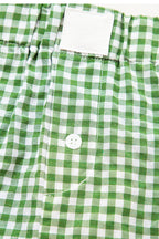 Blue Gingham Printed High Waist Shorts