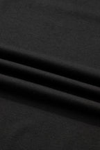 Black Plus Size Lace Hem Patchwork T Shirt Midi Dress