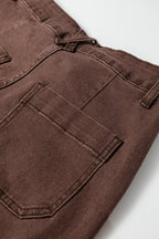 Retro Washed Patch Pocket Loose Jeans