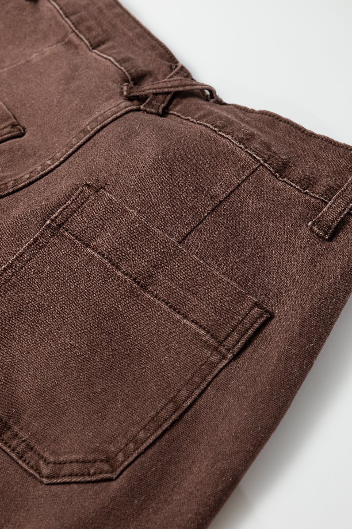 Retro Washed Patch Pocket Loose Jeans