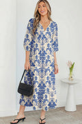 Boho Printed Half Sleeve Maxi Dress