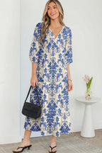 Boho Printed Half Sleeve Maxi Dress
