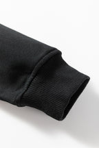 Black Contrast Piping Crewneck Pullover Mini Skirt Set