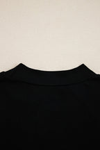 Black Plus Size Lace Patchwork Asymmetric Cutout Sheer Long Sleeve Top