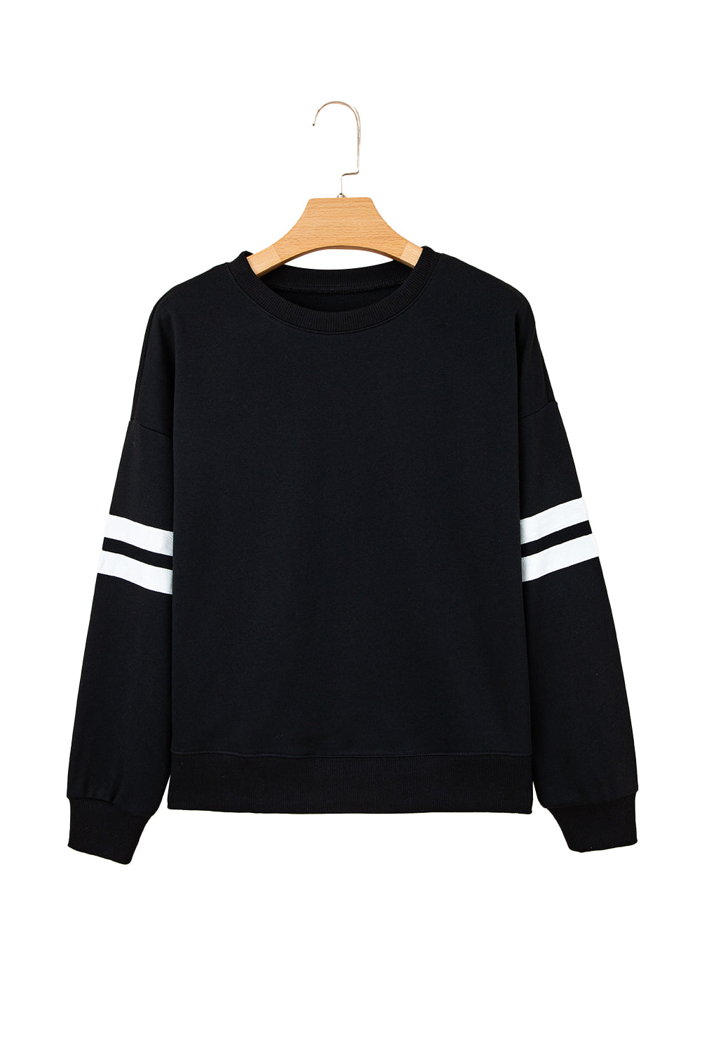 Tillandsia Purple Varsity Striped Detail Drop Shoulder Oversized Sweatshirt