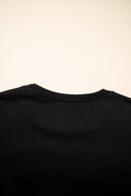 CLASSY UNTIL KICKOFF Plush Letter Patched Loose Sweatshirt