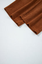 Chestnut Drawstring Elastic Waist Casual Corduroy Pants