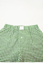 Blue Gingham Printed High Waist Shorts