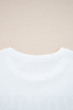 White HOLLY JOLLY Embroidered Graphic Pullover Sweatshirt