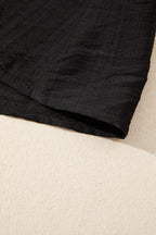 Black Leopard V Neck Patchwork Smocked Waist Plus Size Ruffled Dress