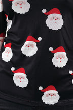 Black Christmas Fashion Print Slim Fit Long Sleeve Top