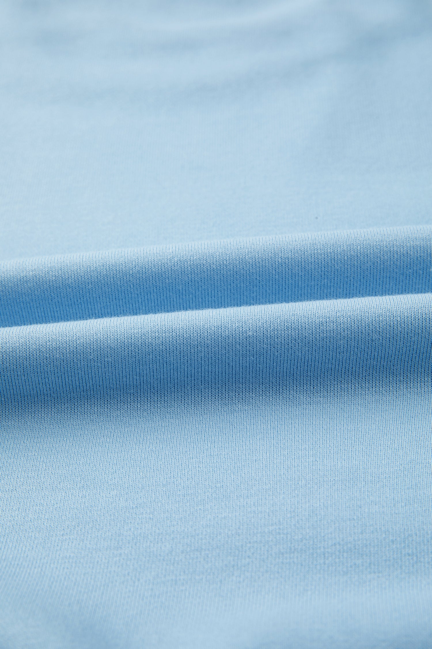 Mist Blue Solid Color Loose Tee Drawstring Wide Leg Pants 2pcs Outfit