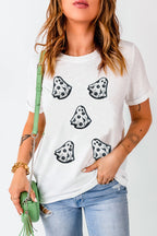 White Playful Ghost Patched Cotton Blend T Shirt