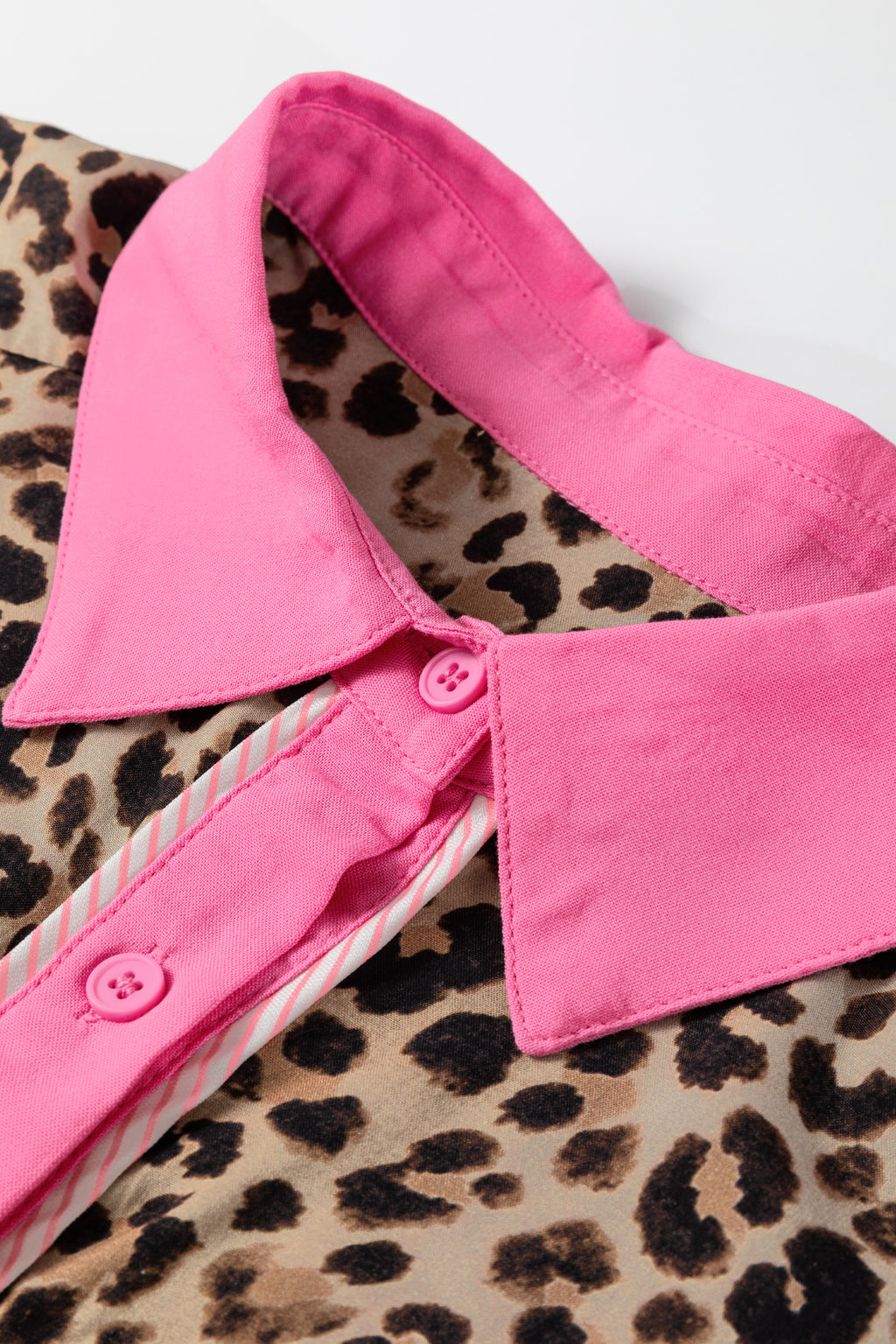 Contrast Trim Leopard Top and Pant Set