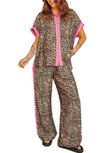 Contrast Trim Leopard Top and Pant Set