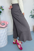 Flower Patch Mineral Washed Terry Knit Cropped Wide Leg Pants