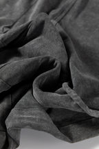 Mineral Wash Lace-up High Waist Raw Hem Patched Pocket Pants