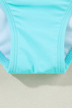 Striped Patchwork Spaghetti Strap High Waist Bikini Swimsuit
