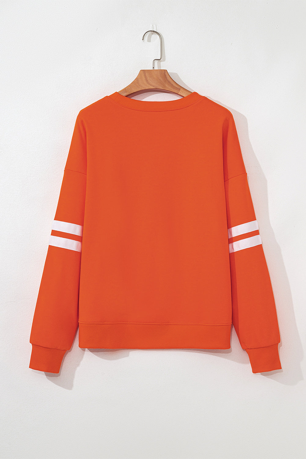 Tillandsia Purple Varsity Striped Detail Drop Shoulder Oversized Sweatshirt
