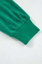 Dark Green merry little thing Corded Letter Graphic Ribbed Loose Sweatshirt