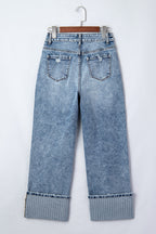 Ashleigh Blue Cuffed Straight Loose Jeans