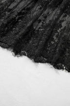 Black Plus Size Lace Hem Patchwork T Shirt Midi Dress