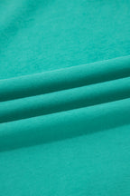 Sea Green Mineral Wash Drawstring Elastic Waist Raw Hem Loose Pants