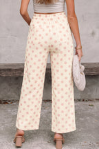Polka Dot Print Patched Pocket Loose Pants