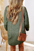 Cable Knit Drop Shoulder Loose Fit Sweater Dress