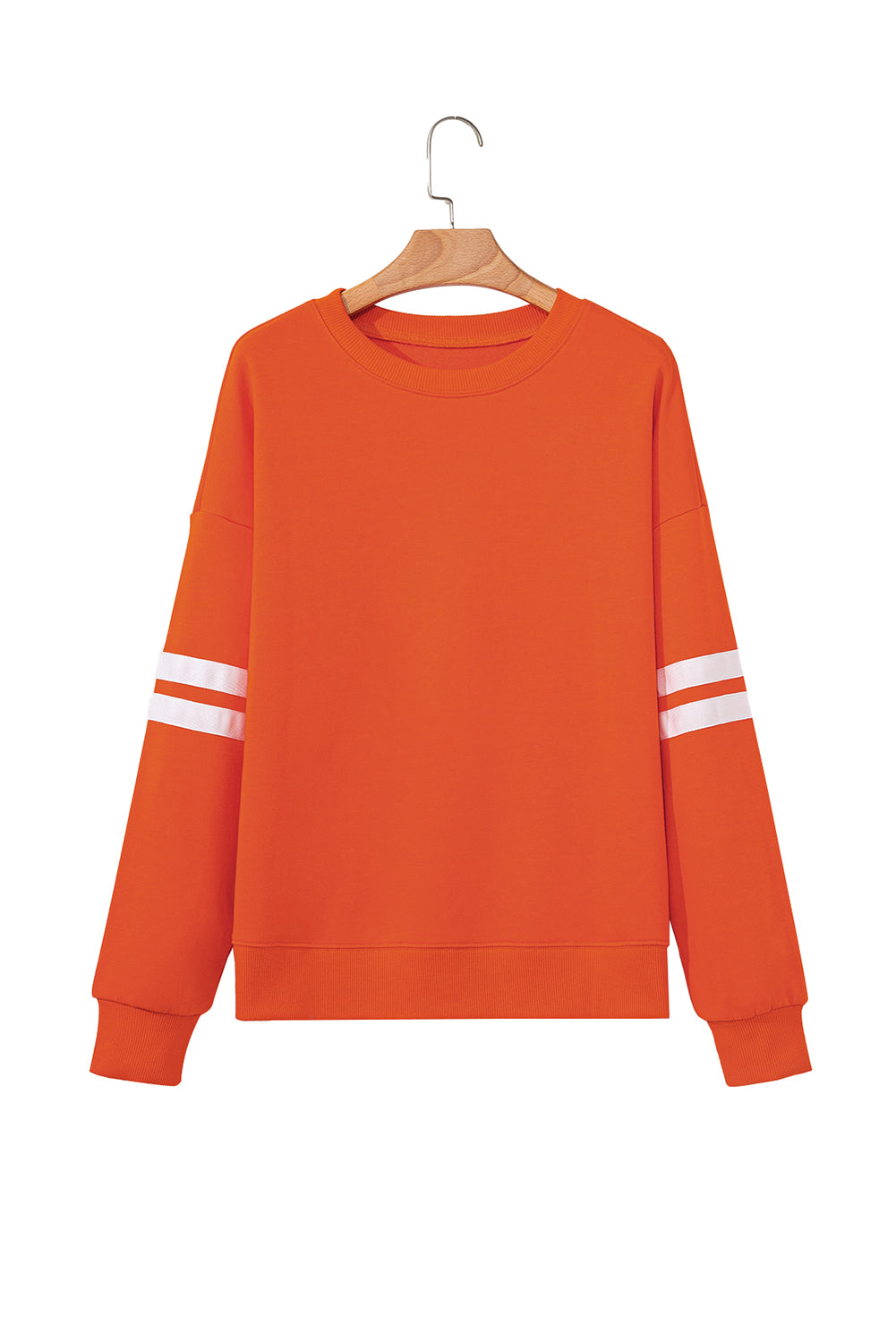 Tillandsia Purple Varsity Striped Detail Drop Shoulder Oversized Sweatshirt