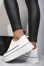 Breanna Platform Wedge Lace Up Trainers