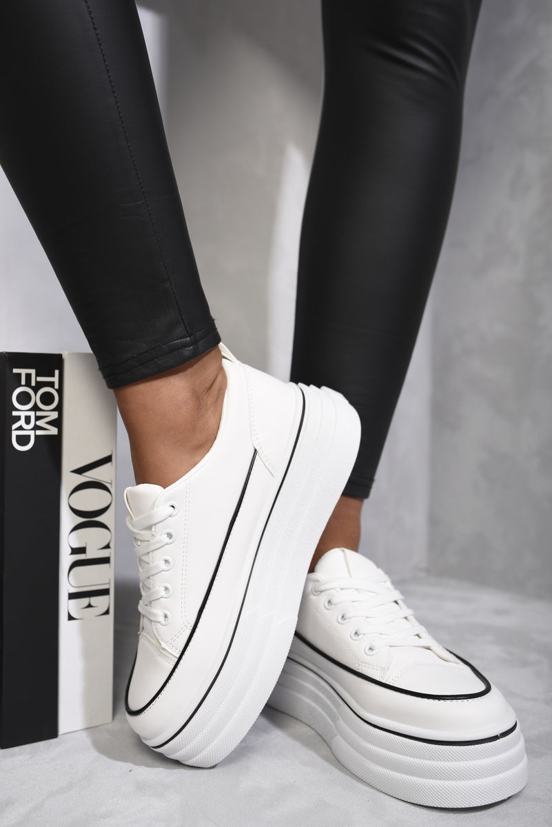 Breanna Platform Wedge Lace Up Trainers
