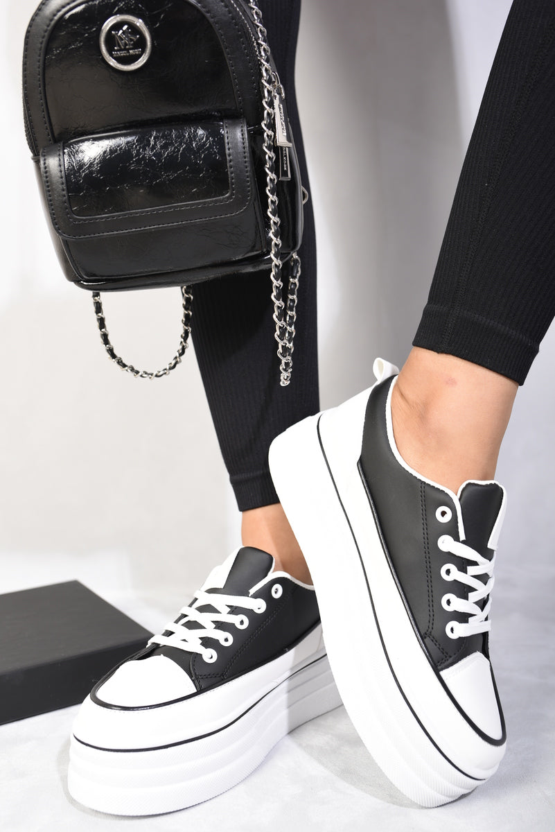 Breanna Platform Wedge Lace Up Trainers