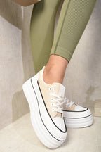 Breanna Platform Wedge Lace Up Trainers