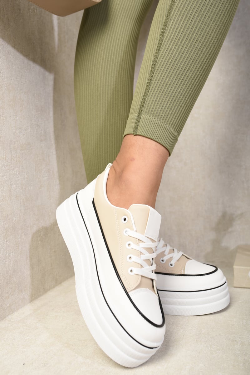 Breanna Platform Wedge Lace Up Trainers