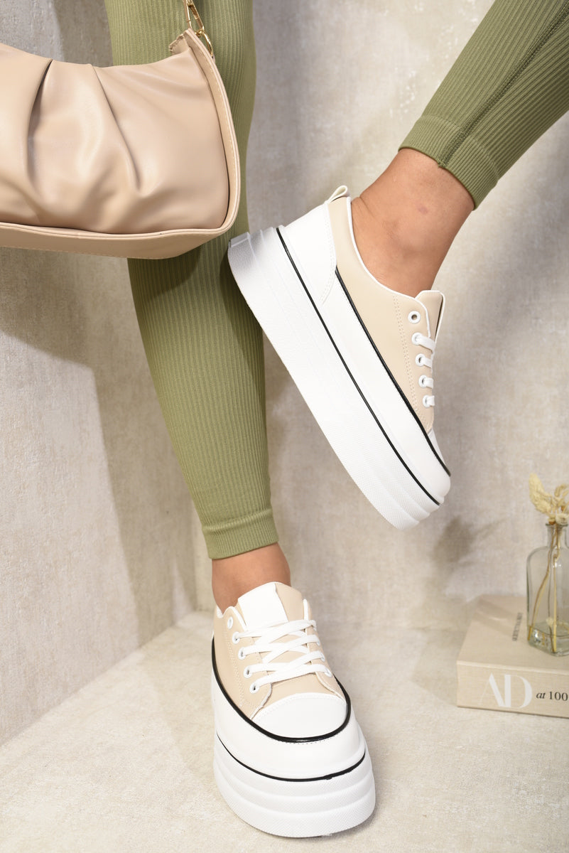 Breanna Platform Wedge Lace Up Trainers