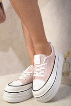 Breanna Platform Wedge Lace Up Trainers