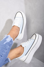 Breanna Platform Wedge Lace Up Trainers
