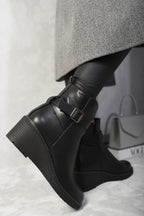 isabel Side Zip Low Wedge Chelsea Ankle Boots