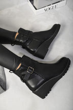 isabel Side Zip Low Wedge Chelsea Ankle Boots