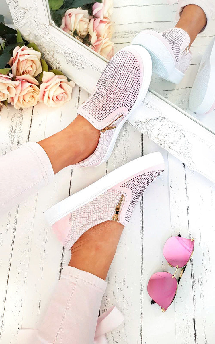Leah Slip On Embellished Trainers