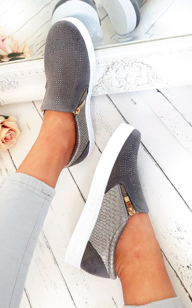 Leah Slip On Embellished Trainers