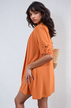 Vivian Open Front Roll Up Sleeve Cardigan