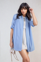 Vivian Open Front Roll Up Sleeve Cardigan